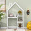 Bureau en bois en forme de maison, table d'étude pour enfants, bibliothèque et rangement pour jouets (bibliothèque)-1172887245
