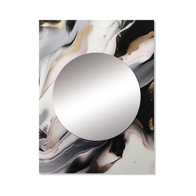 Miroir mural en marbre blanc et gris Loughrey Ripples Of Stone IV