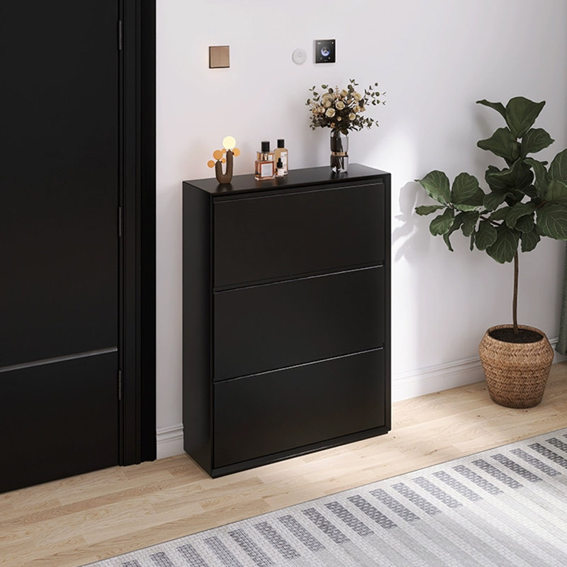 Black Solid wood Shoe Storage