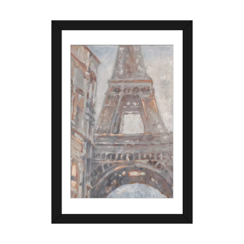 « parisian aube i », impression sur toile, H 32 po x l 24 po x P 1 po, Papier avec cadre noir, Blanc