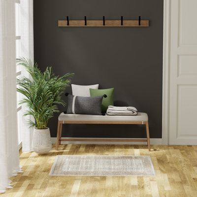 Tapis moderne ivoire et beige 2 pi x 4 pi Leuchte