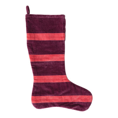 Bas de velours en coton rayé marron marron