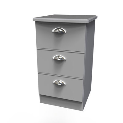 Fully Assembled Murier 3 Drawer Bedside Table