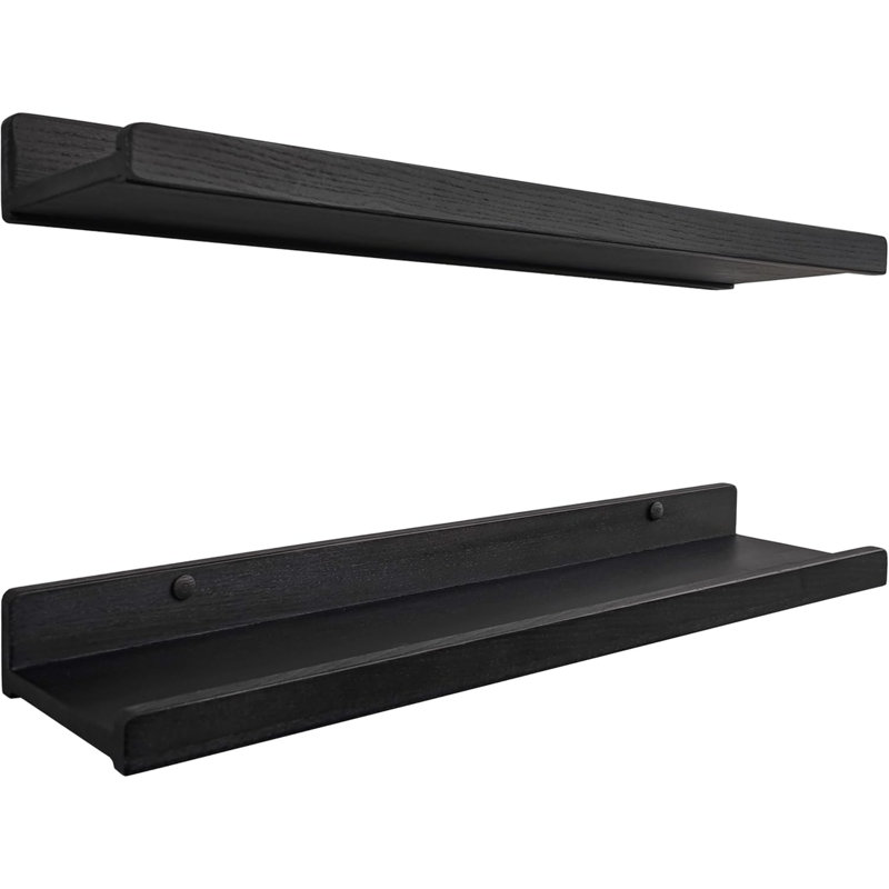 Bovian Floating Shelf, 60.90" H x 13.60" W x 5.60" D, Black