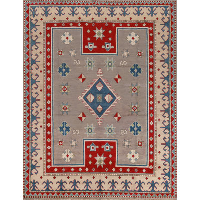 Vegetable Dye Wool Kazak Oriental Area Rug 8x10