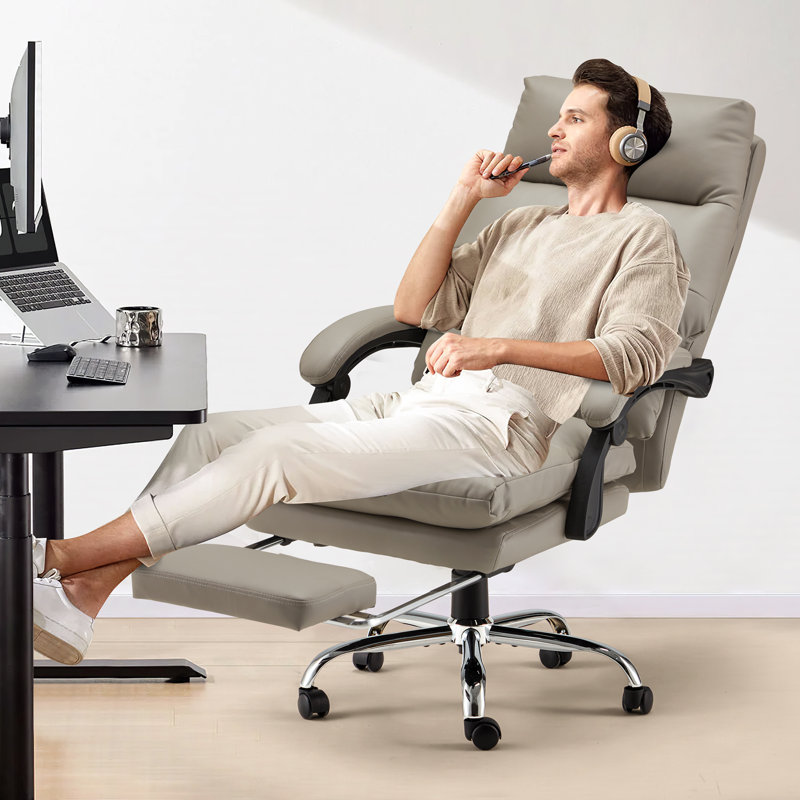 Megaan Executive Chair with Headrest, Gray