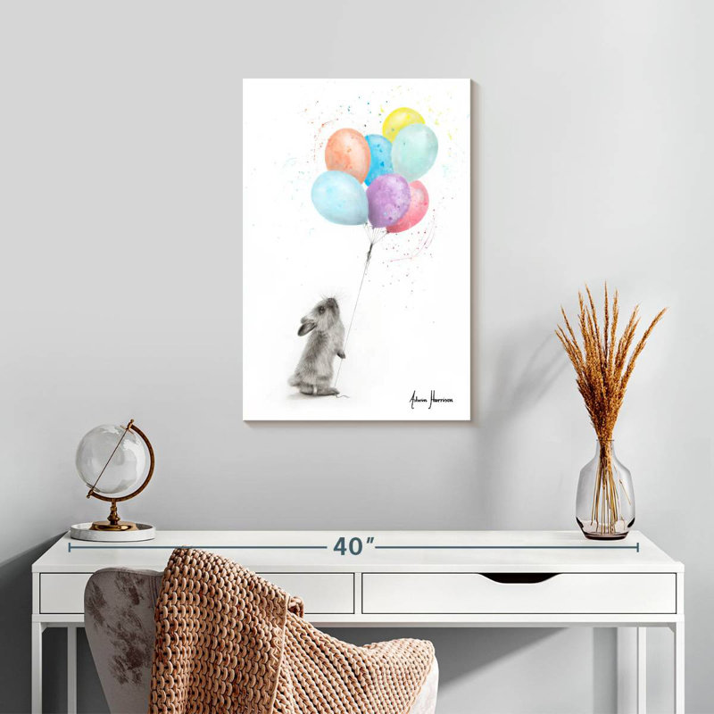 Brampt The Bunny And The Balloons, 24" H x 16" W