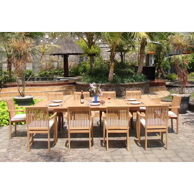 Grote Outdoor 11 - Piece Teak Dining Set