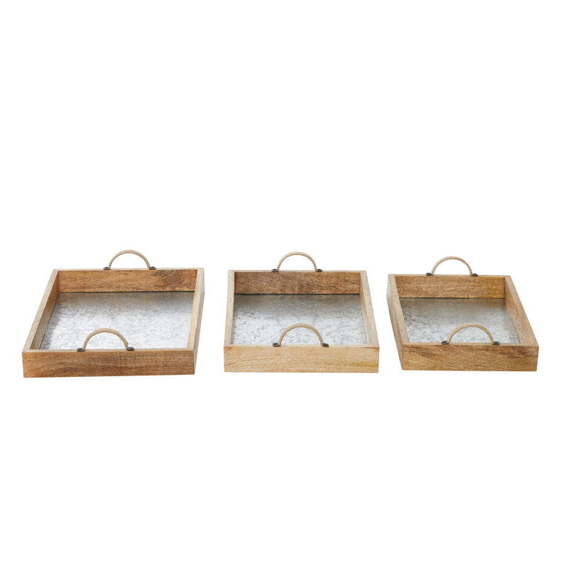 Ensemble de 3 plateaux de service Bangou