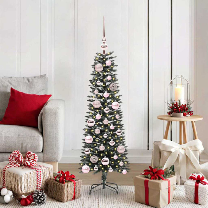 Artificial Christmas Tree with Stand, 3.94' H, Pink