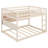 Full over Full Bunk Bed with Storage Shelf, Color-Changing Lights & Pegboard for Teens and Adults, Beige-1877180360-1877179446