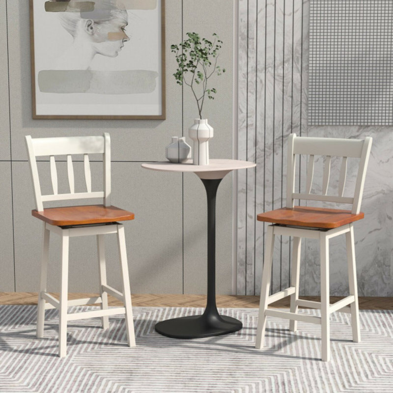 Ensemble de 2 tabourets de bar pivotants 24,5 pouces avec pivotement à 360 °