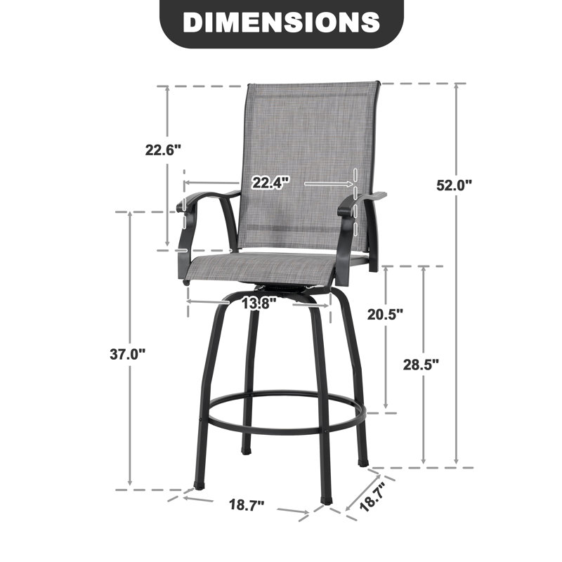 Tabourets de bar pivotants Eeshan, 4