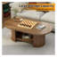 Table basse 47 pouces ovale cannelée avec tablette de rangement
