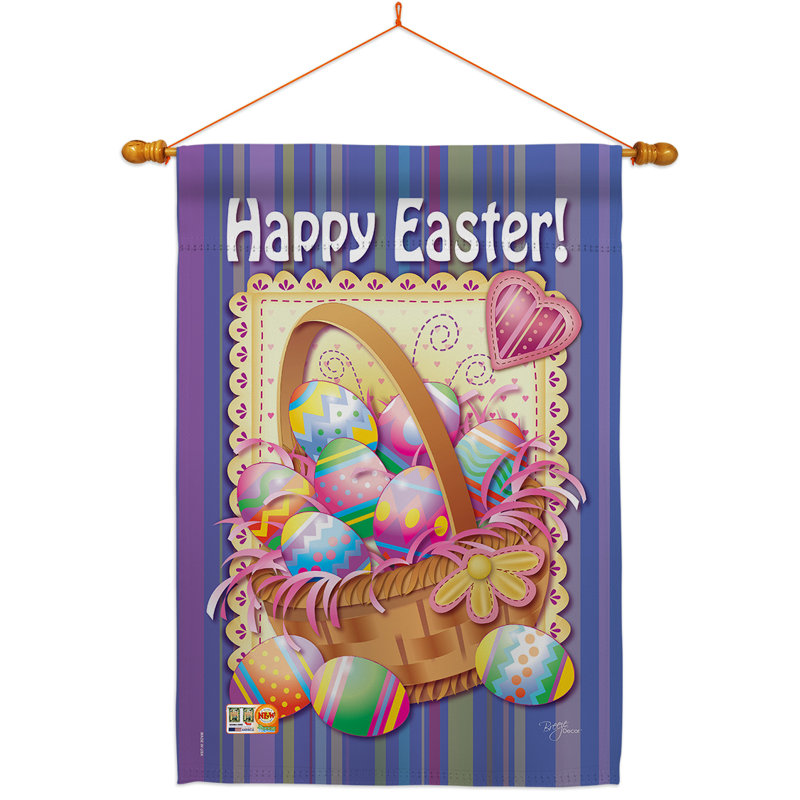Double Sided 40'' H x 28'' W Polyester Easter Flag Set