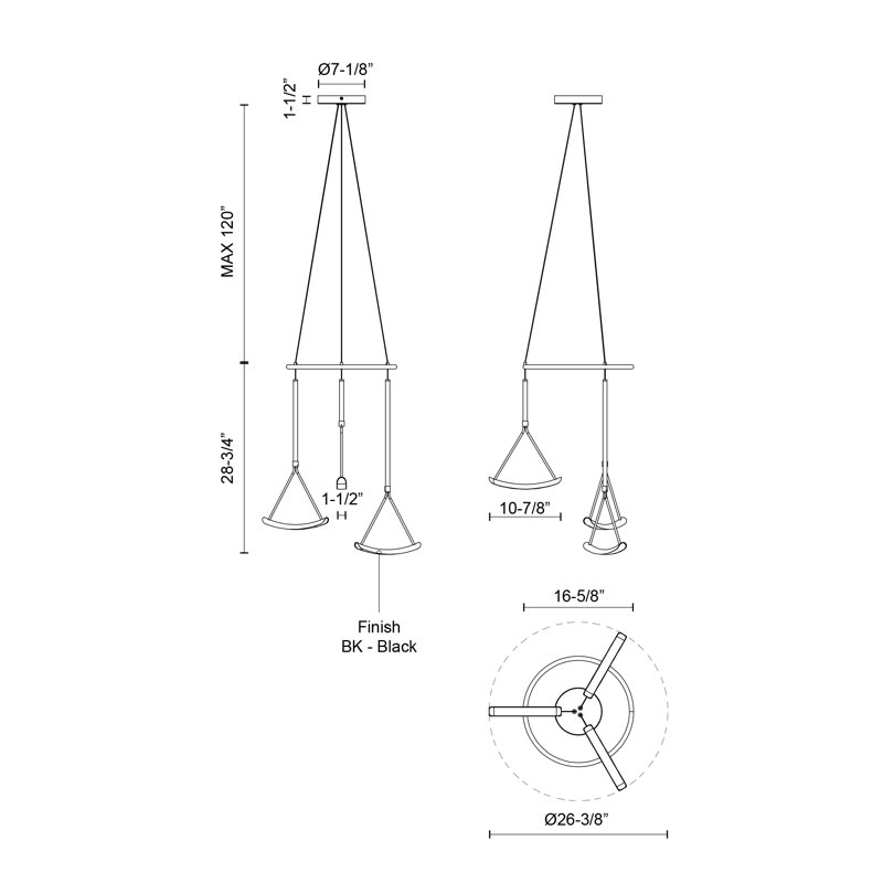Mobil 3 - Light LED Chandelier
