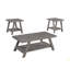 Ensemble de tables basses 3 pièces et 2 tables de bout avec tablette de rangement à finition grain de bois et salon contemporain