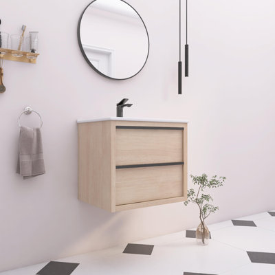 Meuble-lavabo simple 24 po avec comptoir en céramique 24 po