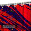 Seamless Stains Strokes Red Abstract Blue Shower Curtain with 12 Hooks-27863885