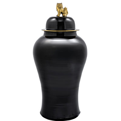 Black Ceramic Jar