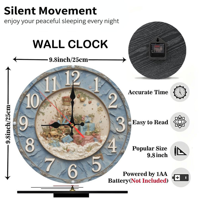 Horloge de Noël avec père Noël et bougie