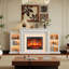 Meuble télé 72 po pour foyer électrique avec manteau de cheminée et flammes DEL - Convient aux téléviseurs de 80 po et moins, avec console multimédia avec télécommande-44483068
