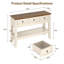 Console 47 po avec tiroirs, table de ferme rustique avec tablette inférieure et pieds en bois pour l'entrée, le salon, l'entrée et le vestibule - Assemblage facile