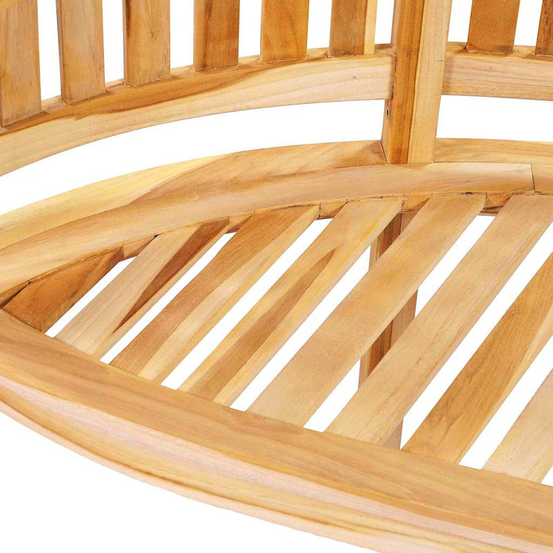 Banana Bench 70.9" Solid Teak Wood, Natural