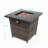 Square Fire Pit Heating Table 28Inch, Pe Body, 40000Btu Heat With Propane/ 28Inch Table, Black Brown Finish, Flame Adjustable, Fueled