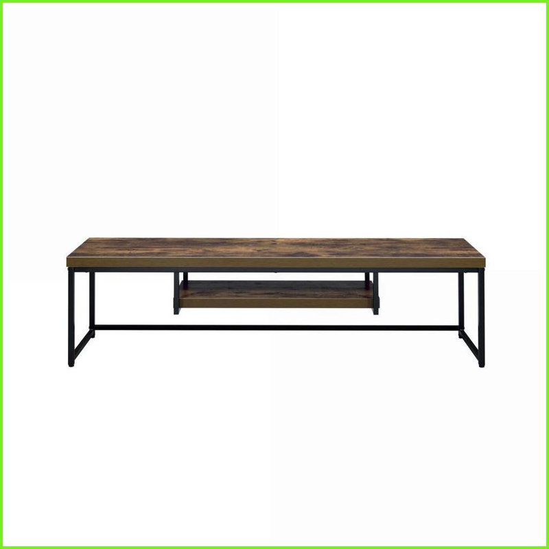 TV Furniture: Modern Weathered Oak &amp; Black Metal TV Stand with Storage | Fits 60” TV | Oak | TV Size Ranges 50-59 inches