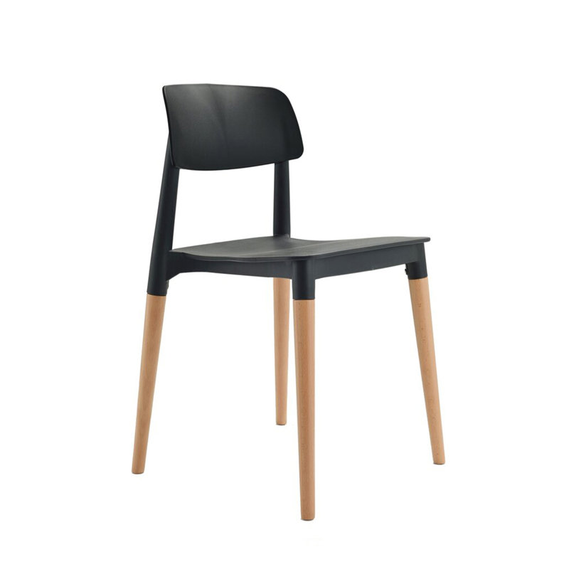 45cm H Stacking Side Chair, Black