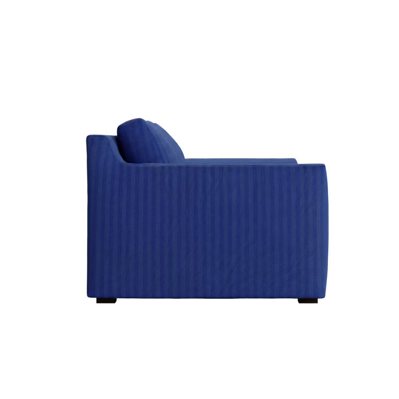 All-Natural Elevate Sofa 96", Cobalt Striped Hemp Blend