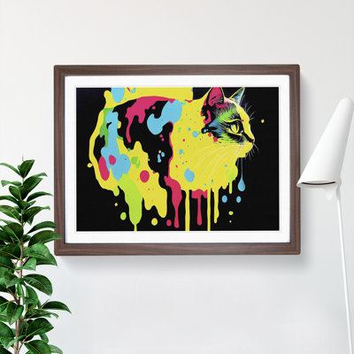 Dripping Cat Abstract - Single Picture Frame Print