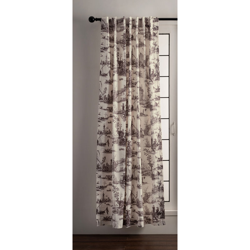 Panneau de rideau simple semi-diaphane avec passe-tringle 100% coton, Rouge, L 50 po x L 124 po