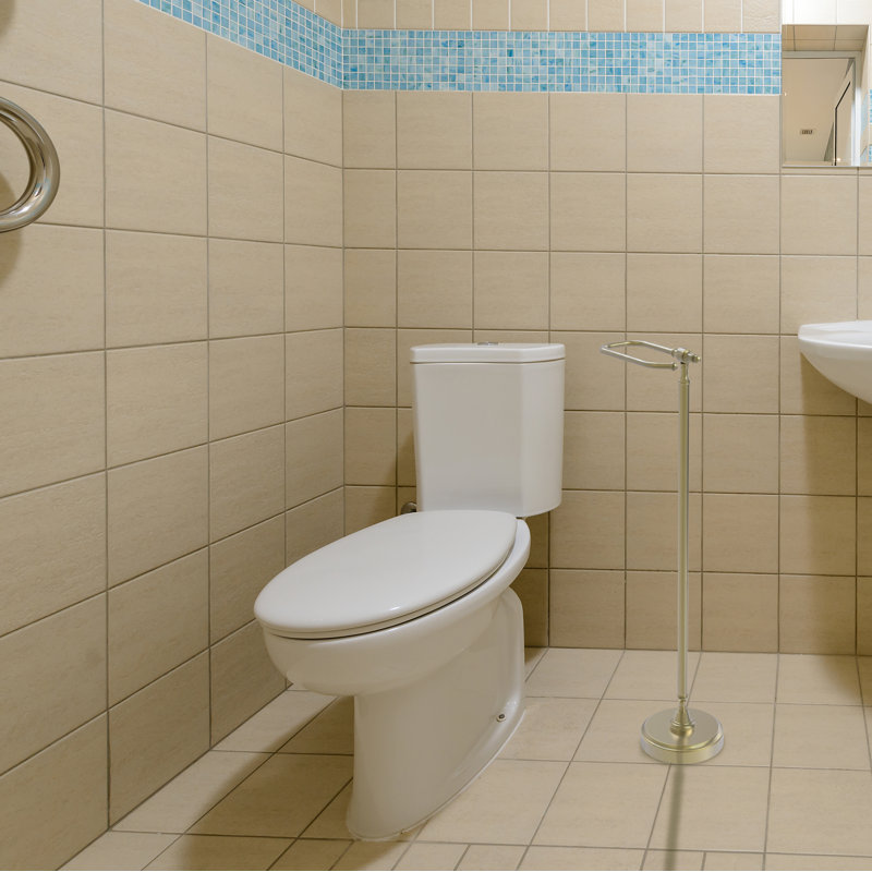 Free Standing Toilet Paper Holder, Satin Brass