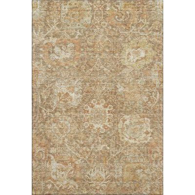 Premium Machine Washable Wayne AMF1101 Damask Rug
