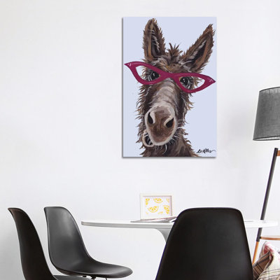 Donkey With Glasses by Hippie Hound Studios - Wrapped Canvas Print