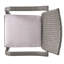 Chaises empilables grises en PE avec structure en fer, coussins argent et eau, de 4 pour le confort et la durabilité du patio
