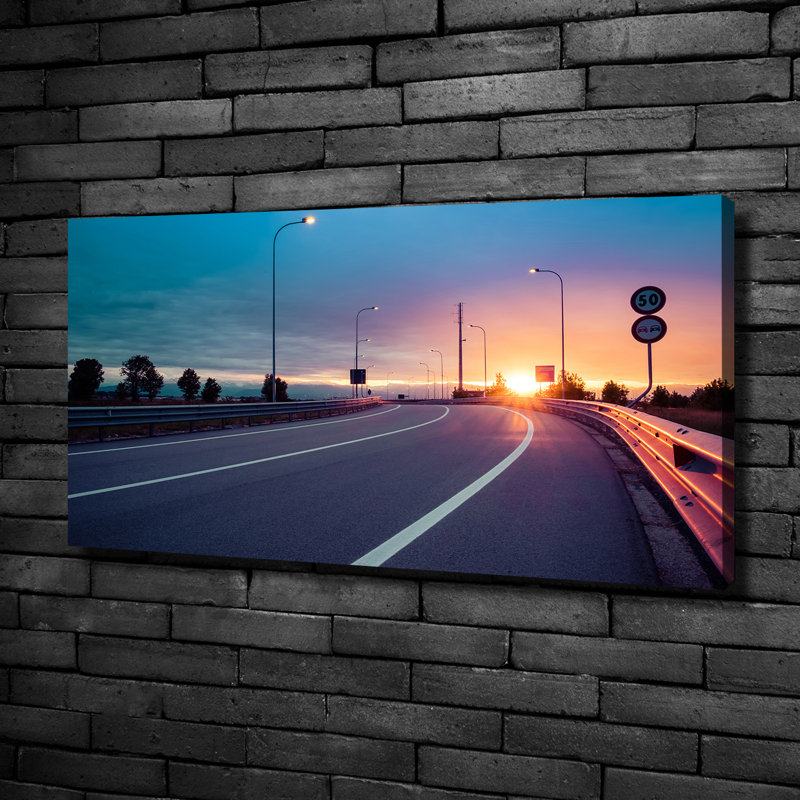 Highway - No Frame Print on Glass, 50cm H x 100cm W x 2cm D, Canvas
