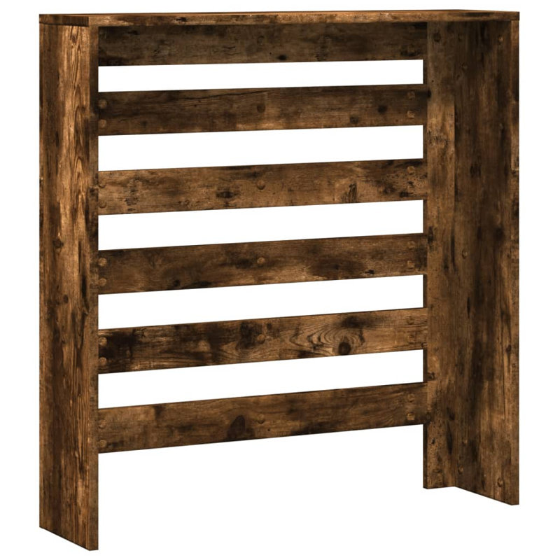 Small Radiator Cover, Smoked Oak, 78 x 20 x 82 cm, Horizontal Slats