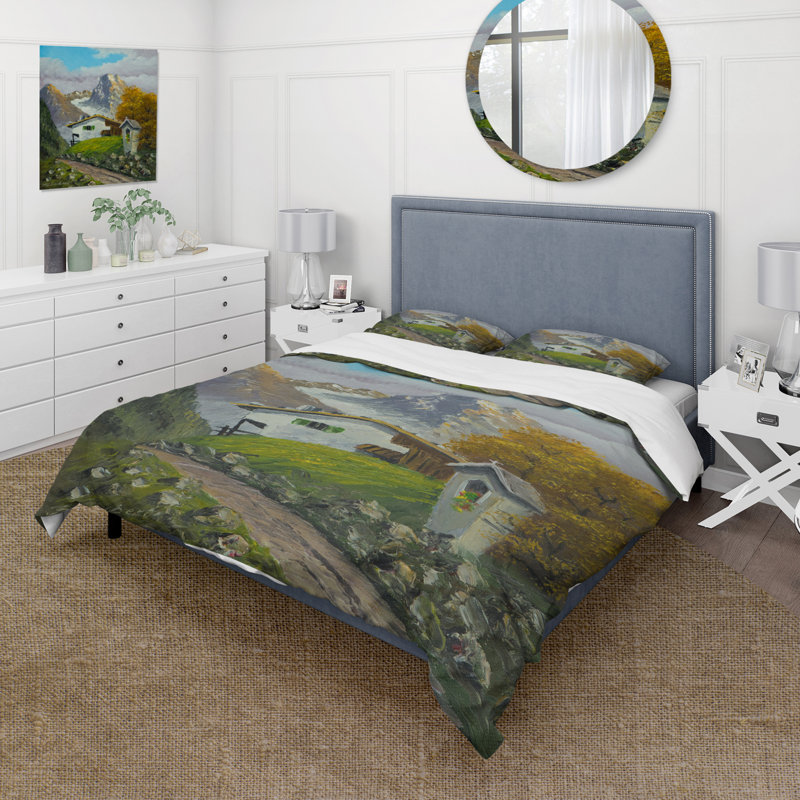 Ensemble de housse de couette style campagne en polyester microfibre Wayside