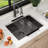 23" L Bar Sink Single Bowl 16 Gauge Stainless Steel Undermount Kitchen Sink with Bottom Grid-123687161