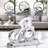 Lashanette Silver Cyclist Ceramic Statue, White Abstract Decor
