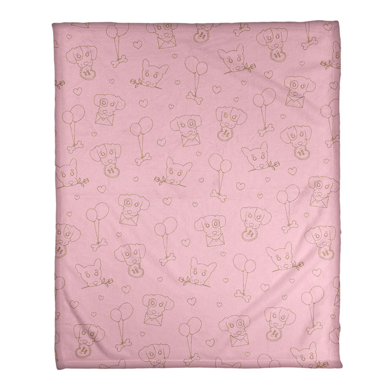Sewn Throw Blanket, 60" W x 80" L, Light Pink/Beige