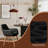 Mid Century Modern Dining Chairs Set of 2 Comfy Accent Chair Upholstered Kitchen Dining Living Room Chairs For Bedrooms Waiting Room Home Arm Desk Chair No Wheels, Wool Black-1670741831