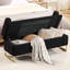 Banc de rangement en molleton Teddy avec pieds dorés-992980297