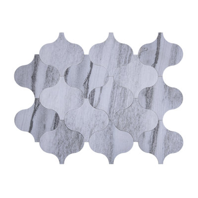 SAMPLE -  Stone Composite Peel & Stick Mosaic Tile in Gray/White