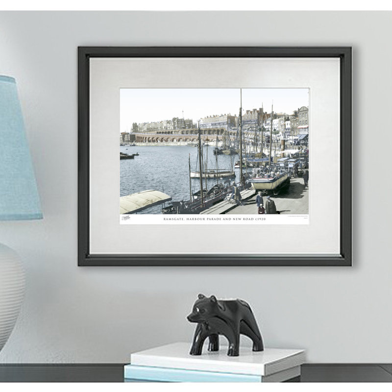 Ramsgate, Harbour Parade And New Road C1920 by Francis Frith - Single Picture Frame Print, 60cm H x 80cm W x 2.3cm D