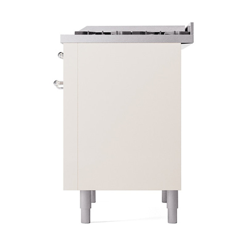 ILVE Nostalgie II Noblesse 36 in Dual Fuel Range, Antique White/Chrome, Natural Gas