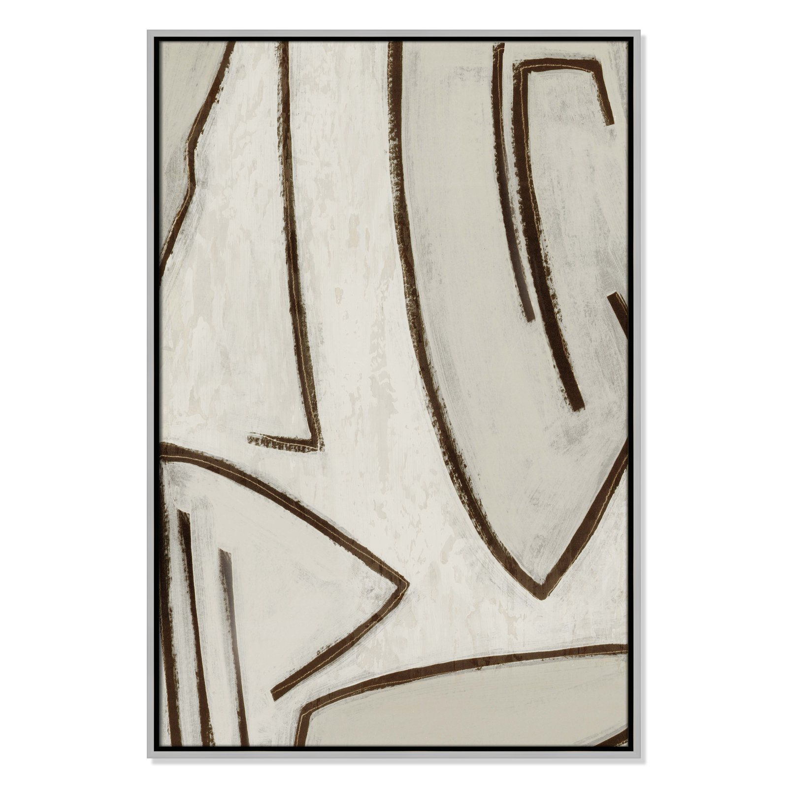 Line Work II, 25.5" W x 37.5" H, Silver